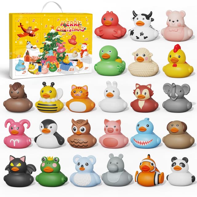 Grarain Weihnachts Adventskalender Enten Badeenten Adventskalender Baby Adventskalender 24 Stück Quietscheente Weihnachten Gummiente Weihnachtskalender Christmas für Kinder Jungs Mädchen