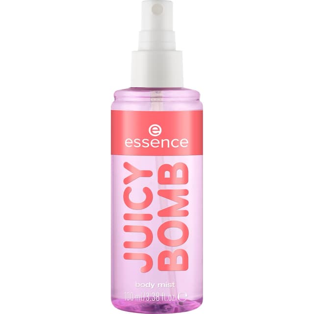 essence JUICY BOMB PARTY body mist, Eau de Toilette, Nr. 03, Transparent, Expressergebnis, natürlich, vegan, ohne Mikroplastikpartikel, ohne Konservierungsstoffe, glutenfrei, 1er Pack (100ml) Lychee Lagoon