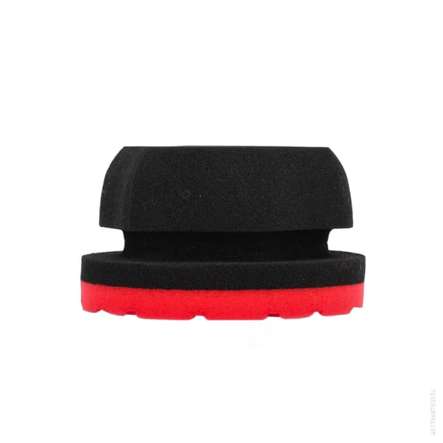 NIGRIN Hand-Polierschwamm, Hexagonform für sicheren Halt, Wabenstruktur für optimale Politurverteilung, Polierschwamm für präzises und effektives Polieren von Hand, rot/schwarz, 1 Stück