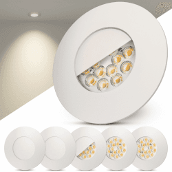 Scandinavian home 6er Set LED Einbaustrahler 230V - Dimmbare LED Spots 230V Warmweiß 3000K, 3,4W 470lm, CRI 90+, 68mm Lochmaß - IP44 Badezimmer Geeignet - Deckenspots Weiß-Matt, Deckenleuchte Spot Da-serie [Dimmbar] Weiß-matt 6er Set Angebot bei HelloDeals