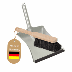 Novaliv Kehrblech Set Kehrblechgarnitur Handfeger ROSSHAAR und Kehrblech mit Gummilippe Silber verzinkt Kehrblechbesen zum Aufkehren Handkehrset Kehrblechset Kehrschaufel Feger und Kehrblech 1 Handfeger + Kehrschaufel Gummilippe Angebot bei HelloDeals