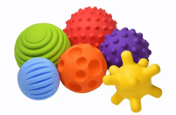 FANCY Baby Sensorik Balls - Babyspielzeug ab 0 3 6 8 Monate, Greifball für Babys, Multi Texturierte Motorikspielzeug, Massagebälle, Mehrere Größen Spielzeug, Baby Ball (Taktiliki) Angebot bei HelloDeals