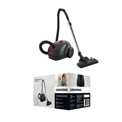 Grundig, VCC 3850 A Bodenstaubsauger mit Beutel, 800W, 2,1 L, Schwarz/Rot Single Angebot bei HelloDeals