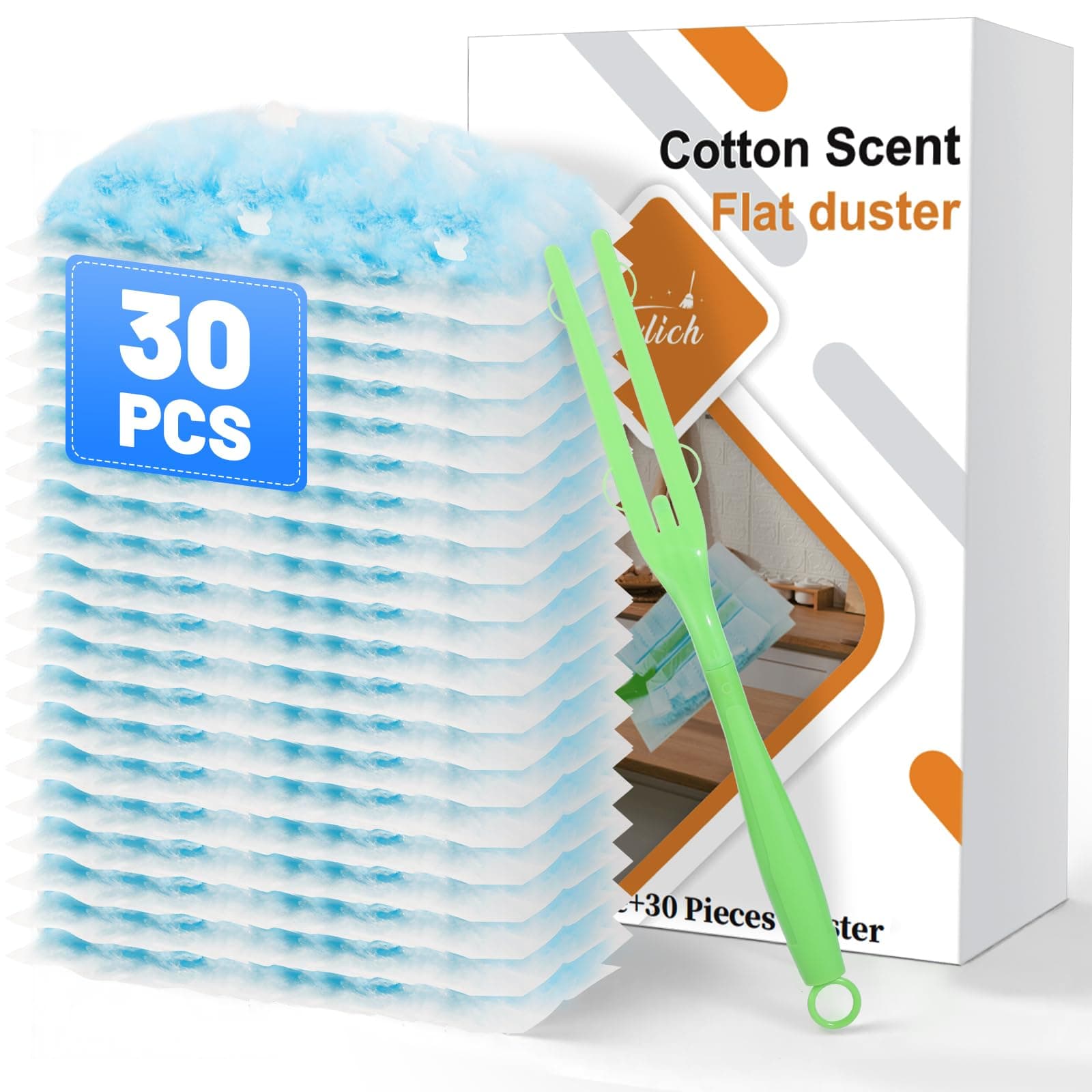 Staubwedel Nachfüllpackungen Set, 30 Stück Kompatibel mit Swiffer Mikrofaser Staubmagnet Nachfüllpack mit 1 Stück Handgriff, Einweg Staubwischer gegen Staub für Zuhause Büro Angebot bei HelloDeals