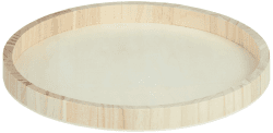 Rayher 62731000 Holz-Schale zum Dekorieren, 30 cm ø, Randhöhe ca. 2,5 cm, Bodenstärke ca. 2 – 3 mm, Holztablett rund, Natur