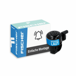 Fischer Fahrradglocke Mini, passend für Standard-Lenker, mit Halterung, schwarz Angebot bei HelloDeals