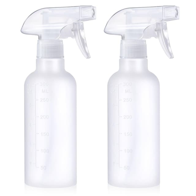 VEXPLO Sprühflasche Klein, Sprühflasche für Pflanzen Haare Reinigung Haustier, Einstellbarer Nebel/Strahl, 300 ml BPA-freies Kunststoff Spray Bottle 2er Pack 2 Elfenbeinweiß