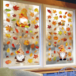 ENYACOS Thanksgiving Fenster Aufkleber Herbst Fenster Aufkleber, Thanksgiving Fenster haftet Herbst Blätter Thanksgiving Dekorationen Saisonale Urlaub Fenster Aufkleber (C) Angebot bei HelloDeals