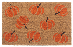 Hanse Home Kokos Fußmatte Halloween für Innen - Schmutzfangmatte Natur, Kokosmatte Kürbis Orange, Fußabtreter rutschfest für Flur, Terrasse, Eingangsbereich - 45x75cm 45 x 75 cm (Rechteckig) Kürbis Orange