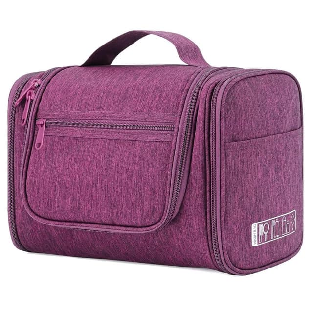 WANDF Groß Waschtasche, Kulturtasche zum Aufhängen für Damen, Kulturbeutel Herren Gross, Waschbeutel für Camping Reisen für Kinder Frauen Mann Lila