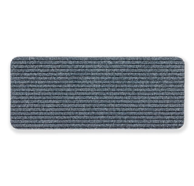 Astra Fußmatte innen grau Schmutzfangmatte rutschfest – Türmatte 25x60 cm wasserabweisend – Rib Line strapazierfähiger Fußabtreter antistatisch 25 x 60 cm (Rechteckig) Grau