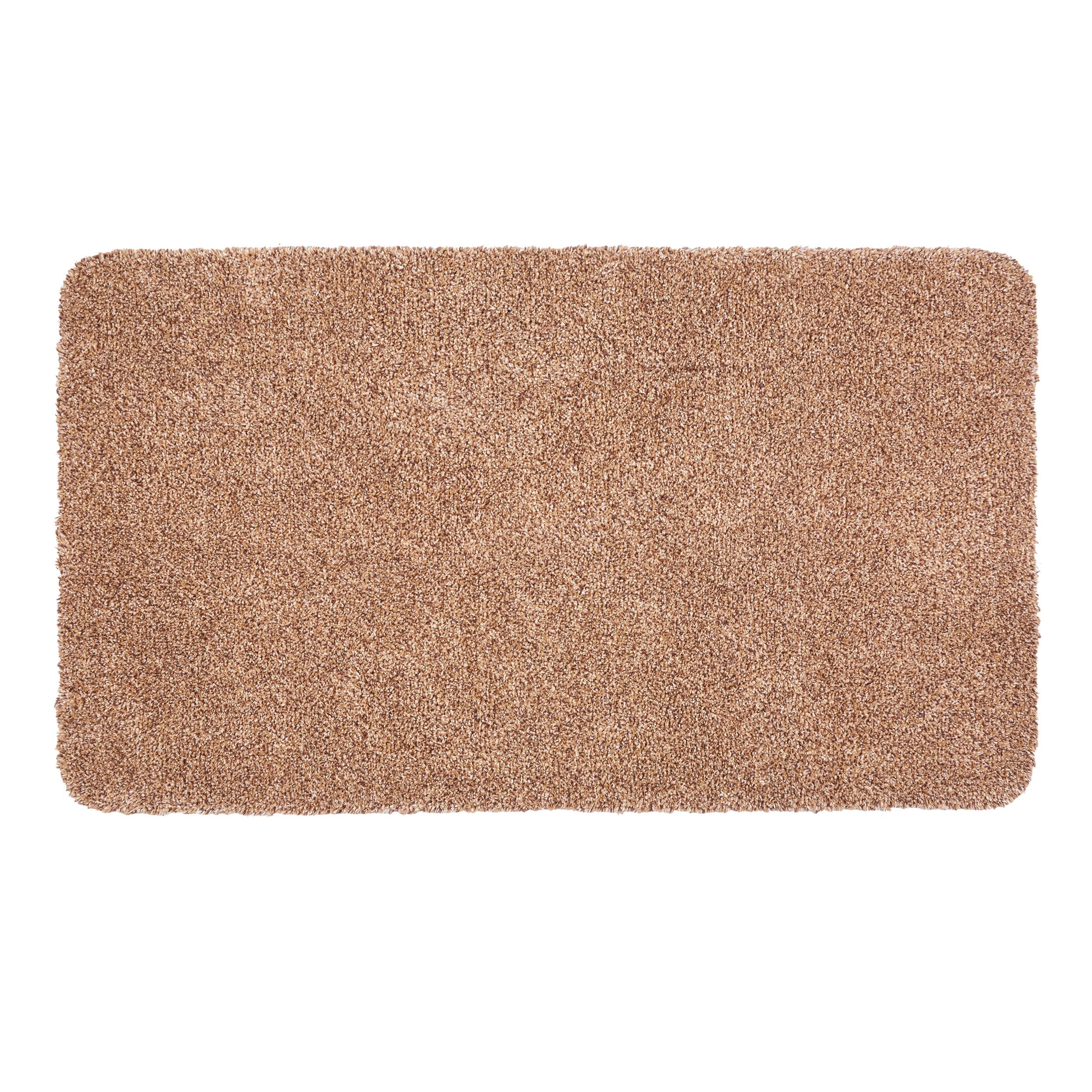 Schmutzfangmatte innen waschbar 75x130 cm – Sauberlaufmatte beige 100% Baumwolle Matte - Entra SAUGSTARK - rutschfeste Fußmatte pflegeleicht 75 x 130 cm (Rechteckig) Beige