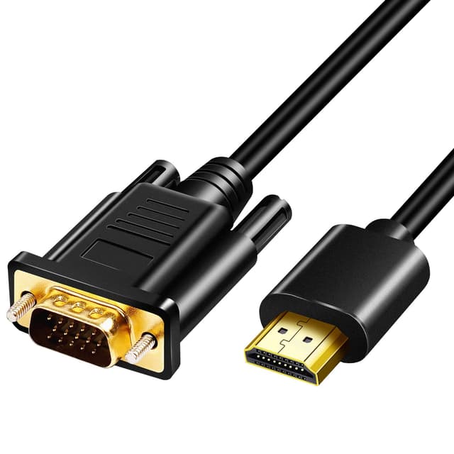 HDMI auf VGA Stecker auf Stecker, Full HD 1080P HDMI auf VGA Kabel, SVGA Konverter mit vergoldeten Anschlüssen für Desktop, Projektor, HDTV, Raspberry Pi, Xbox usw (1m)（ PleaseNote:HDMIPorttoVGAPort）