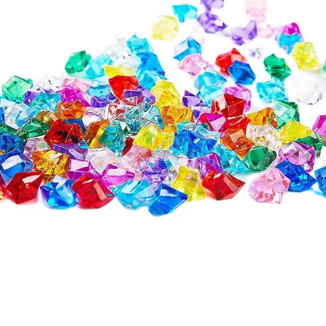 VIEVRE Edelsteine für Kinder,100 Stück Diamanten Kinder,Diamanten Deko,Glassteine Deko,Deko Diamanten,Diamant,Edelsteine,Bunt Acryl Kristallsteine für Hochzeiten,Tischdekorationen, Kunsthandwerke Deko Farbe