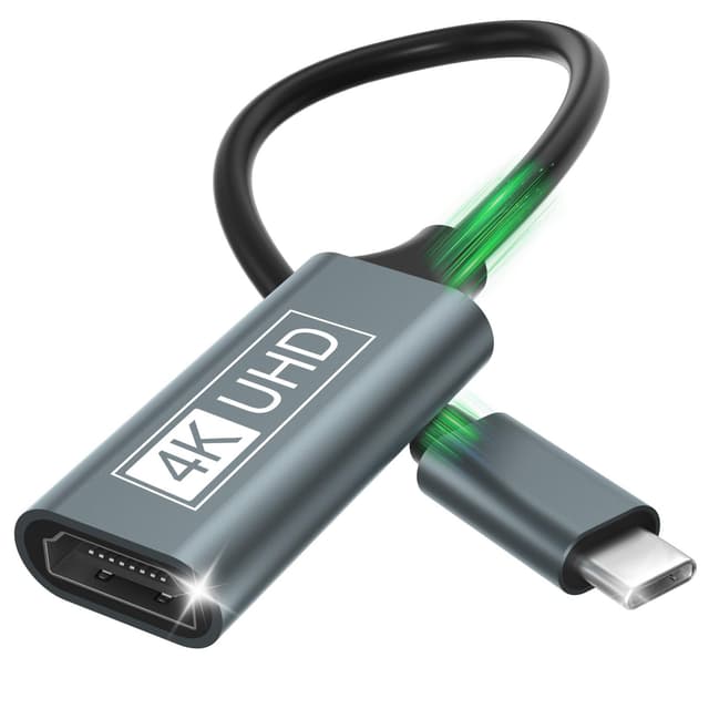 USB C auf HDMI, Type C auf HDMI 4K Adapter Thunderbolt 3/4 AUF USBC auf Hdmi Adapter Kompatibel mit iPhone 16Pro/16Pro Max/16/15, MacBook Pro/Air, iPadPro/Air, Galaxy S/Note, Dell XPS 1 PACK Gray