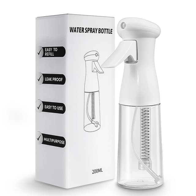 MRUN BONE Ultrafeine Sprühflasche, Tropfsichere Spray Bottle, Extrafeiner Zerstäuber, 200ml Wassersprühflasche für Haare, Pflanzen & Reinigung