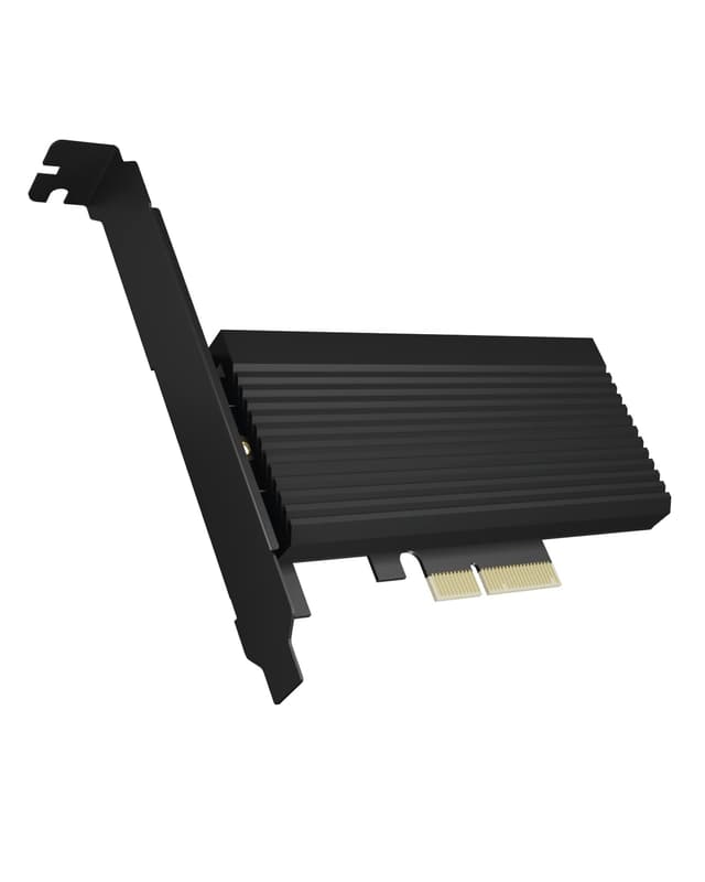 ICY BOX NVMe M.2 SSD zu PCIe 4.0 X4 mit Aluminiumkühlkörper Adapterkarte für Key-M mit USB C IB-PCI208-HS Kompatibel