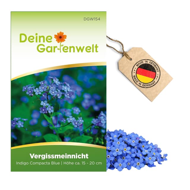 Vergissmeinnicht Indigo Compacta Blue Samen - Myosotis sylvatica - Vergissmeinnichtsamen - Blumensamen - Saatgut für 50 Pflanzen