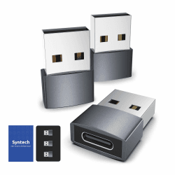 Syntech Adapter USB C auf USB (3er-Pack) [Aluminiumgehäuse,hohe Stabilität] Kompatibel mit AirPods 3,iPad mini/Air 7, iPhone 17/Air/16/15/14 Pro Max, Apple Watch Series 9/8/7 usw 3er-Pack Space Gray Angebot bei HelloDeals