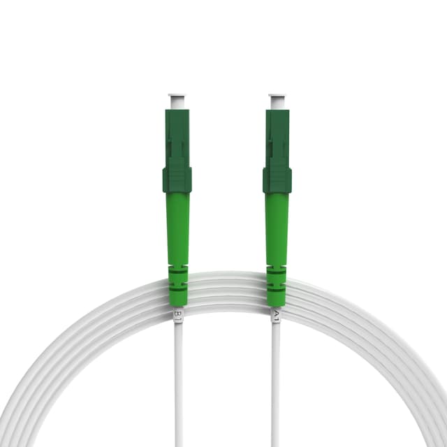 nexinex - 10m weißes Glasfaserkabel LC/APC auf LC/APC Patchkabel | Telekom, Vodafone, 1&1, Fritzbox, etc. kompatibel | LWL Simplex Singlemode OS2 FTTH Glasfaser Lichtwellenleiter Kabel 10 Meter OS2 (weiß) LC/APC - LC/APC Simplex 1