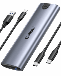 Beikell NVMe M.2 USB 3.2 SSD Gehäuse mit Kühlkissen 10 Gbps für PCIe M-Key/M+B Key/NVM Express in 2230/2242/2260/2280, mit Typ CC und AC Kabel Werkzeuglos Grau Angebot bei HelloDeals