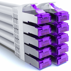 deleyCON 10x 0,25m CAT7 Netzwerkkabel - 10 Gigabit - Kurzes 25cm RJ45 Patchkabel Ethernet Kabel (Kupfer, SFTP PiMF Schirmung) - LAN DSL Switch Modem Router Patchpanel CAT7 CAT6 CAT5 - Weiß 10x 0.25 M Weiß Angebot bei HelloDeals