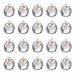20 Stück Kristalle zum Aufhängen, 20mm Prisma Kristall, Sonnenfänger Kristall, Suncatcher für Fensterdeko, Kronleuchter Anhänger, Lichtfänger Kugel für Zuhause und Handwerksprojekte Angebot bei HelloDeals