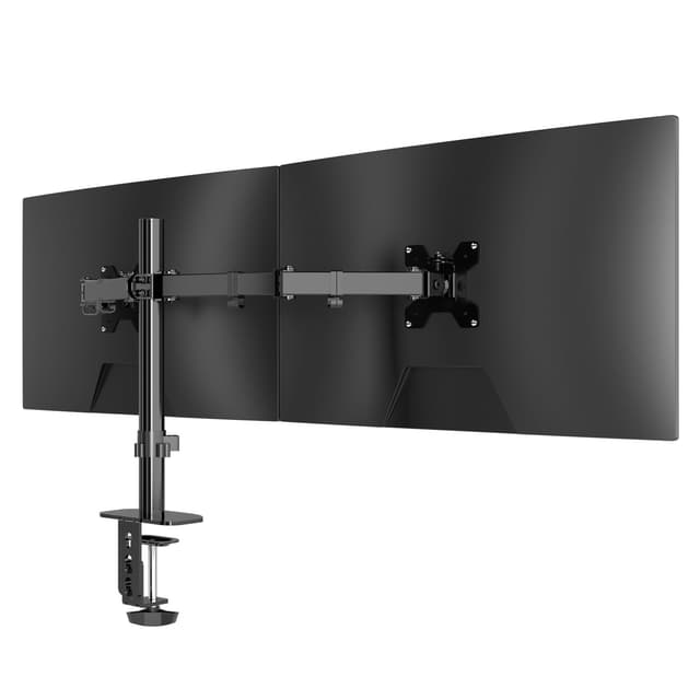 Pholiten Monitor Halterung für 13-27 Zoll LED LCD Bildschirm bis zu 10 kg, Monitor Arm für 2 Monitore, Höhenverstellbar Schwenkbar Neigbar Monitorhalterung für den Schreibtisch, max.VESA 100x100mm Large Schwarz
