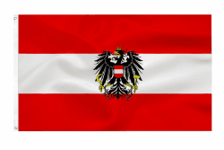 Österreichische Flagge mit adler 90 x 150 cm - Österreich Flagge Polyester leuchtenden Farben mit Messing-Ösen Austrian flag Angebot bei HelloDeals