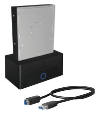 ICY BOX HDD / Festplatten Docking Station USB 3.0 für SATA 2,5 Zoll und 3,5 Zoll, Festplatten Klonstation und Lesegerät, Adapter, Extern, Schwarz, IB-1122-U3 Angebot bei HelloDeals