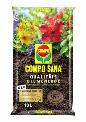 COMPO SANA Qualitäts-Blumenerde mit 12 Wochen Dünger für alle Zimmer-, Balkon- und Gartenpflanzen 10 l Angebot bei HelloDeals