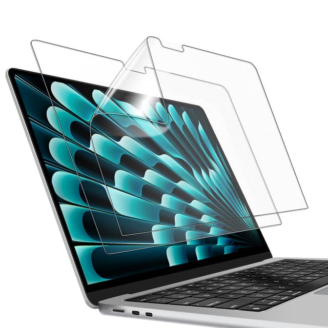 JETech Schutzfolie für MacBook Air 13,6 Zoll (Modell 2025/2024/2022, M4/M3/M2), Blendfreiem Matt PET Displayschutz, Anti Fingerabdruck, 2 Stück