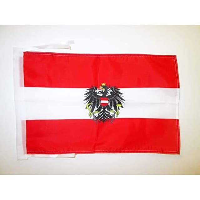 AZ FLAG - Flagge Österreich Mit Adler - 45x30 cm Mit Kordel - Österreichische Fahne 30 x 45 cm - Flaggen Österreich mit Adler 45x30 cm