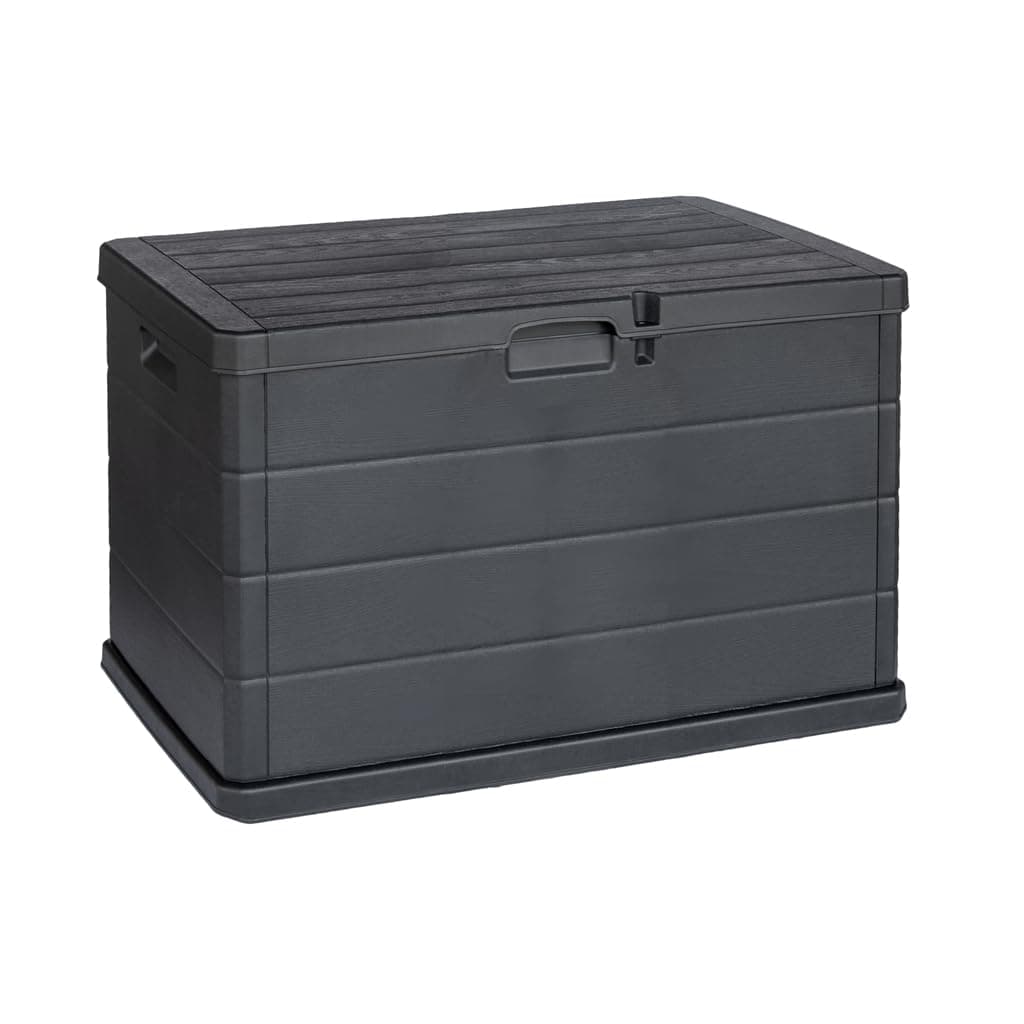 Kreher® XL Kissenbox/Gartenbox 170 Liter oder 340 Liter Nutzvolumen in moderner Holz Optik in Anthrazit! Robust, abwaschbar und einfach im Aufbau! (170 L)