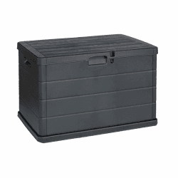 Kreher® XL Kissenbox/Gartenbox 170 Liter oder 340 Liter Nutzvolumen in moderner Holz Optik in Anthrazit! Robust, abwaschbar und einfach im Aufbau! (170 L) Angebot bei HelloDeals