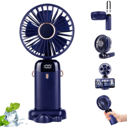 JOPHEK Handventilator, Mini Ventilator USB Ventilator Handventilator Akku 5000 mAh Ventilator Klein, mit Umhängeband (Blau) Angebot bei HelloDeals