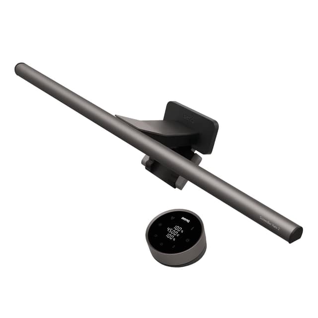 BenQ ScreenBar Halo 2 – LED Monitorlampe mit kabellosem Controller, blendfreiem Licht, einstellbarer Helligkeit und Farbtemperatur, augenschonend, USB-betrieben