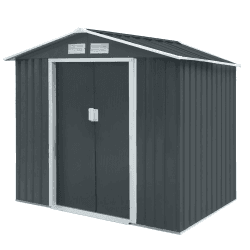 HATTORO S100 XL Metall Gerätehaus Verschiedene Größen Geräteschuppen Garten Schuppen Gartenhaus Grau Anthrazit dunkelgrau Angebot bei HelloDeals