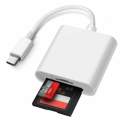 SD Kartenleser USB C, 2 in 1 USB-C auf SD-Kartenleser Adapter, usb c Card Reader SD Kartenleser Fotografie Speicherkartenadapter SD-Karten Adapter für SDHC/SDXC/SD/MicroSD/RS-MMC/Micro SDHC/Micro SDXC white-2 in 1 USB-C Card Reader Angebot bei HelloDeals