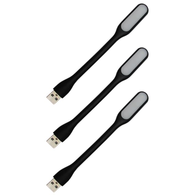 USB-Licht, Mini USB-LED-Licht-Lampe, 3 Stück Flexible Schwanenhals-Leselicht, Für Notebook Computer Tastatur, Schwarz