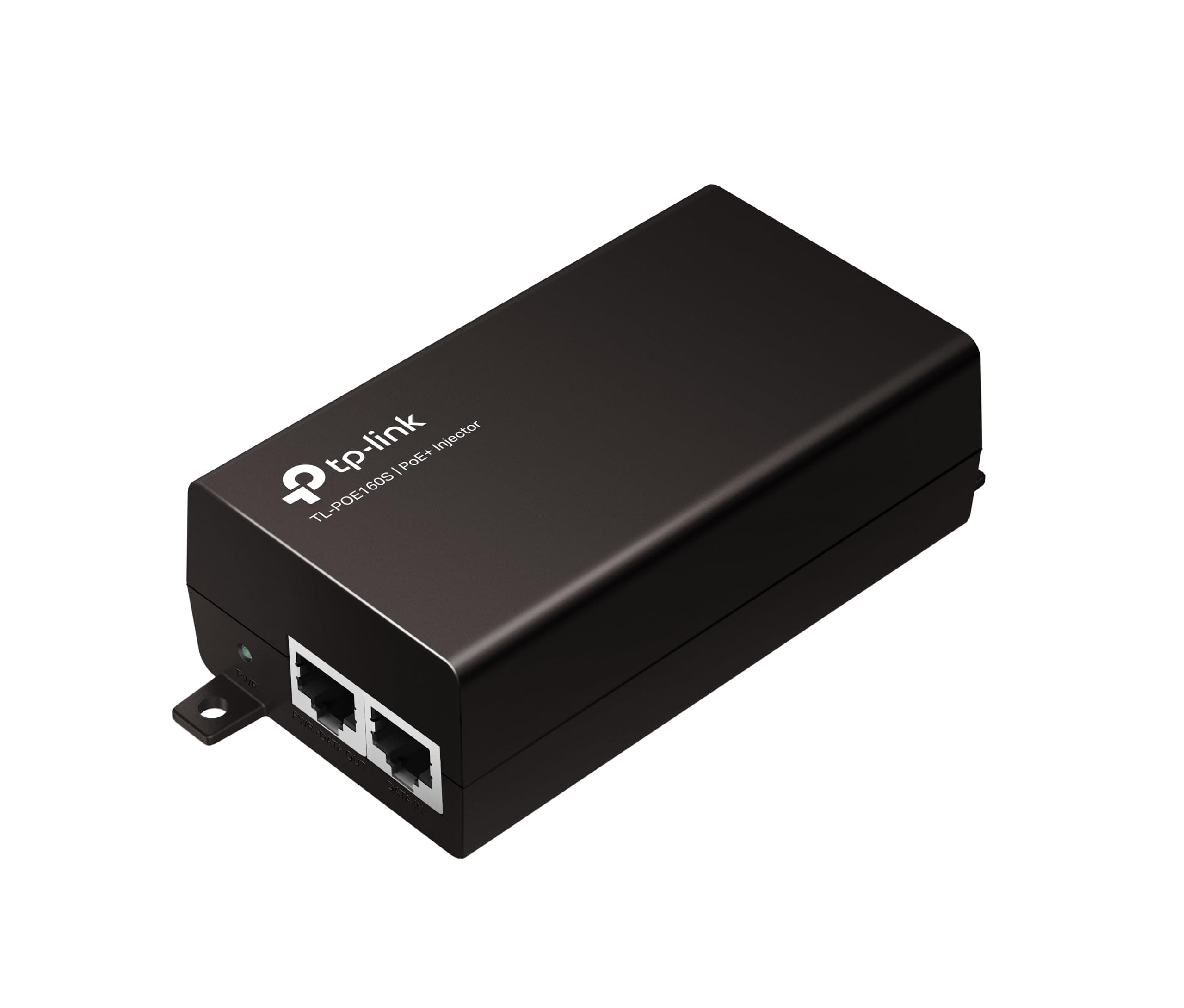 TP-Link TL-POE160S PoE+ Injektor (2 Gigabit-Ports, kompatibel mit 802.3af /at, Gesamtleistung mit bis zu 30W, Wandmontage und Desktop-Design, Plug and Play) Schwarz, único Schwarz único