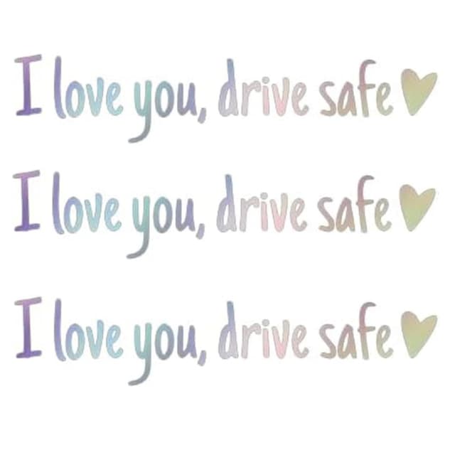 Spiegel-Aufkleber "I Love You Driving Safe", Rückspiegel-Aufkleber mit Herz, Auto-Fenster-Aufkleber, Selbstbestätigung, Auto-Spiegel oder Aufkleber für Frauen, Wasserflasche, Laptop, Zubehör 3pcs Laser