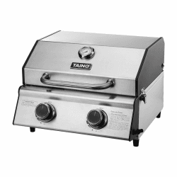 TAINO PLATINUM COMPACT Tischgrill 2 Brenner Gasgrill Edelstahl Kompakt Camping BBQ Angebot bei HelloDeals