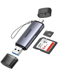 UGREEN SD Kartenleser USB 3.0 USB C Dual Stecker Kartenlesegerät SD Card Reader USB Speicherkartenleser Sd Karten Adapter Kompatibel mit iPhone 17 Serie/Android/Windows/macOS usw (Grau) Angebot bei HelloDeals