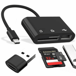 Kartenlesegerät USB-Kartenreader & Micro SD-Adapter (6-in-1) - SD/SDHC/SDXC/MMC/MicroSD/TF für Windows/Mac & Smartphones mit OTG und USB-C Angebot bei HelloDeals
