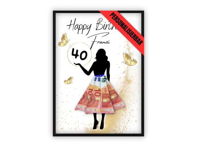 dockyardos® Geldgeschenk zum 40. Geburtstag | Geld kreativ verschenken | Beste Freundin | Geschenkidee | Frau | Mädchen | Geburtstagsgeschenk