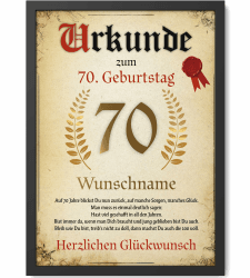 Papierschmiede® Personalisierte Urkunde zum 70. Geburtstag Geschenk Frauen Männer 70 Jahre Geburtstagskarte Geburtstagsgeschenk 70. Geburtstag personalisierbar Geburtstagsurkunde Jahrgang 1955 Angebot bei HelloDeals