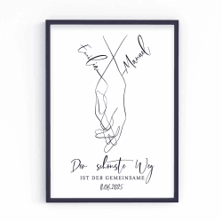 Geschenk zur Hochzeit | Hochzeitsgeschenk Hochzeitstag Jahrestag Valentinstag Jubiläum Brautpaar | personalisiert | Der schönste Weg Poster Poster - Der schönste Weg Angebot bei HelloDeals