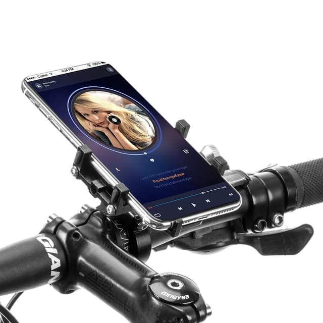 ROCKBROS Fahrrad Motorrad Handyhalterung für 4.2-6.8 Zoll Smartphone 360° Drehbar Ebikes Halterung für Lenker 22.2 bis 31.8mm Universal Schwarz
