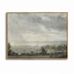 hyidecorart Vintage Leinwand Bilder mit Rahmen Holz, 60x90 cm Wandbilder Wohnzimmer Natur Landschafts Bild Aesthetic, Wanddeko Schlafzimmer Gemälde Badezimmer Kunst Büro Zimmer Esszimmer Hoher bewölkter Himmel-Rahmen Holz 90L x 60B cm Angebot bei HelloDeals